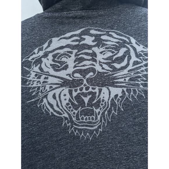 Y2K Vintage Women’s Ed Hardy Sherpa Lined Pom Pom String Studded Hoodie Sz S - Picture 13 of 15